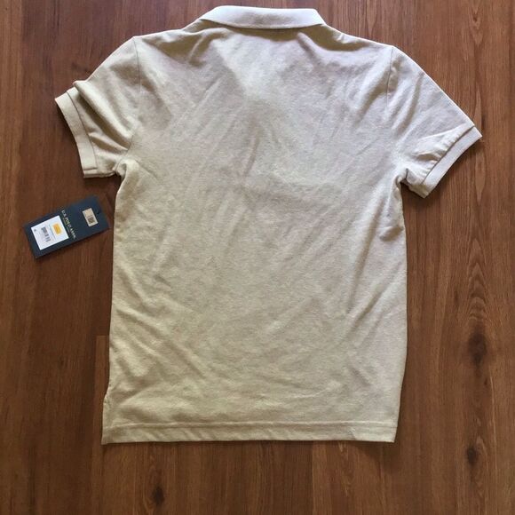 NWT U.S Polo Assn. Boys Embroidered Khaki Heather Polo - Picture 4 of 5